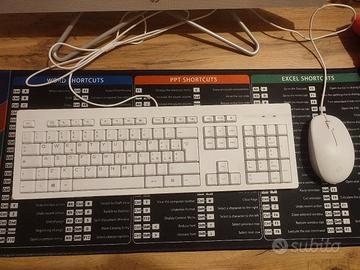 Tastiera + mouse HP originali USB bianchi