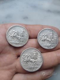 Argento Serie 3 Monete Regno d'Italia 