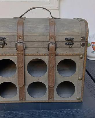 Baule vintage porta bottiglie