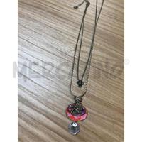 COLLANA AYALA BAR LUNGA DUE CATENE LIBELLULA METAL