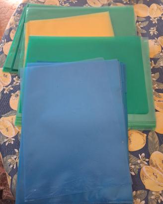 40 buste ad L trasparenti colorate