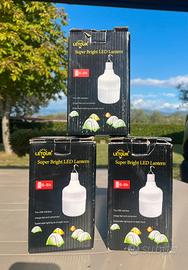 Lotto 3 lampade LED da campeggio USB