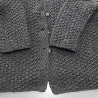 CARDIGAN VINTAGE LANA FATTO A MANO AI FERRI GRIGIO