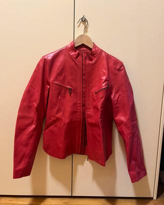 Giacca in pelle rossa donna GAS taglia S
