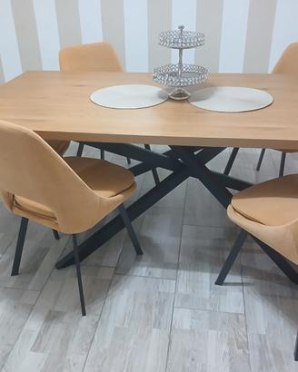 tavolo con 6 sedie in tessuto moderno nuovi