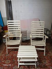 Set 2 sedie sdraio + tavolino portariviste 50x50,f
