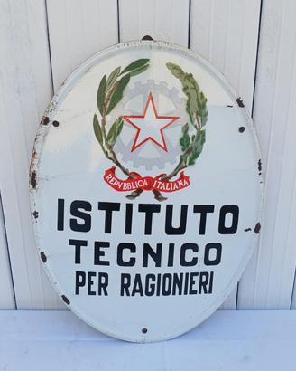 insegna smaltata scuola rara anni 50 Ragionieri 