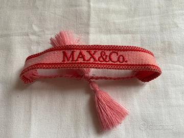 Bracciale braccialetto Max&co tela rosa rosso new
