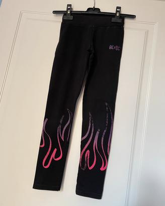 Leggings AC DC fluo bambina 8 anni