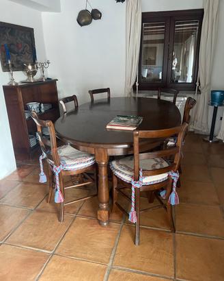Tavolo allungabile con 10 sedie con console