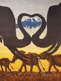 Quadro su tessuto KILIMANJARO Tanzania