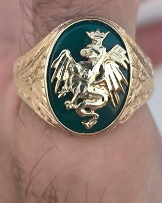 anello oro 18kt contrada del drago