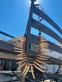 Collana tribale - denti – legno -boho/hippie - NEW