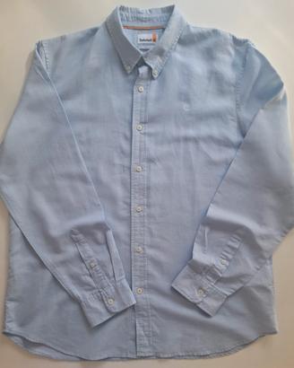 camicia uomo Timberland azzurra lino cotone XL