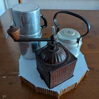 Set vintage caffè napoletano, macina e teiera