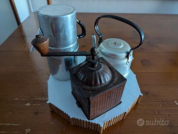 Set vintage caffè napoletano, macina e teiera