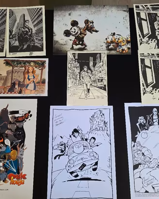 Lotto set 10 stampe autografate fumetti Bonelli