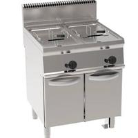 Friggitrice gas vasca doppia 13+13lt con fondo a V