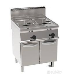 Friggitrice gas vasca doppia 13+13lt con fondo a V