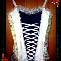 CORPETTO CORSETTO CON LACCI RASO, VOLANT *NUOVO*