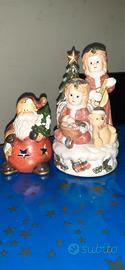 Carillon in ceramica in coppia con Babbo Natale