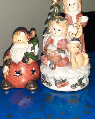 Carillon in ceramica in coppia con Babbo Natale