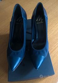 scarpe donna blu eleganti con tacco