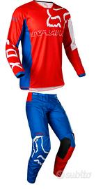 Completo Maglia - Pantalone Cross FOX 180 SKEW WHI