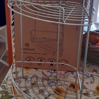 Porta oggetti angolare da bagno con ventose