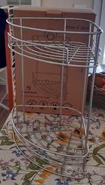 Porta oggetti angolare da bagno con ventose