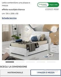 Letto contenitore una piazza e mezza piu materass