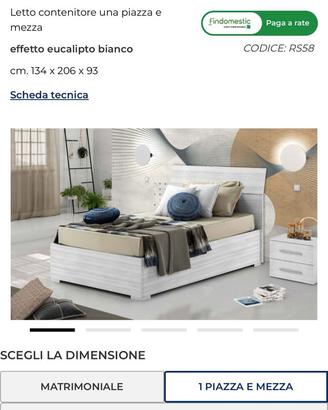 Letto contenitore una piazza e mezza piu materass