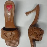 Ciabatte con tacco Le Poeme color cuoio