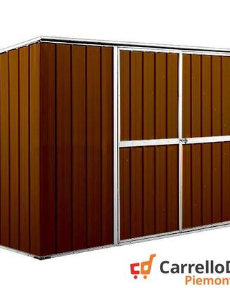 Casetta giardino in Acciaio 345x186cm legno scuro