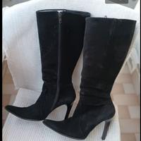 Stivali Camoscio Nero - 38; Tacco: 10,5cm - Nuovi