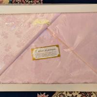 Copriletto matrimoniale vintage rosa misto seta