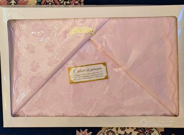 Copriletto matrimoniale vintage rosa misto seta