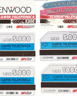 Schede Telefoniche Partendo dagli Anni 90 fino al 