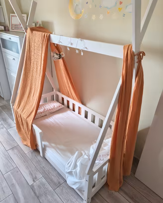 Lettino a capanna  + materasso + tenda