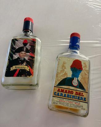 Bottiglie vetro vuote amaro del carabiniere