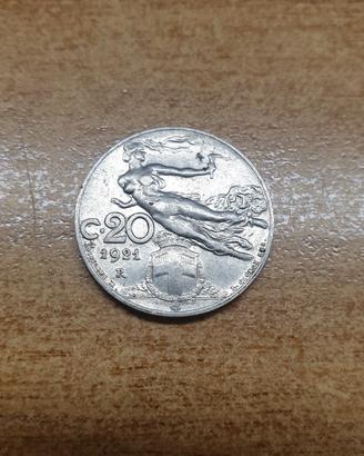 Moneta da 20 centesimi di lire del 1921
