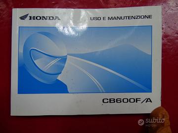 LIBRETTO USO E MANUTENZIONE HONDA CB600F
