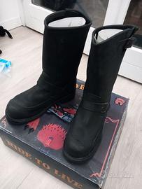 Stivali Biker RED BLACK Steel Toe (Tg40 - UOMO)