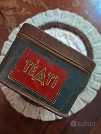 Scatola di latta pubblicità Tè Ati  anni 40