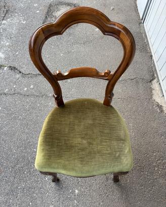 4 sedie stile Luigi Filippo con seduta imbottita