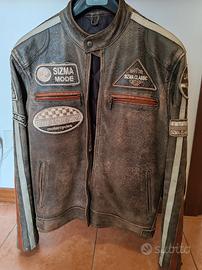 giacca pelle moto stile vintage 