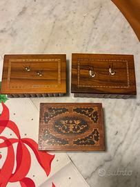 Scatoline in legno con intarsio sorrentino