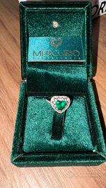 Anello Cuore Verde Amen in Argento 925  M.16