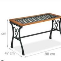 tavolino legno e ghisa 