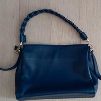 borsa blu in vera pelle 